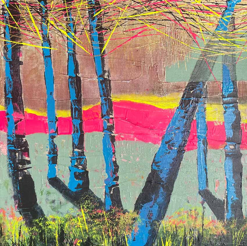 forest, trees, Incandescence 02, Acrylic on canvas, SGD 730, painting, Urmi Roy Magoon